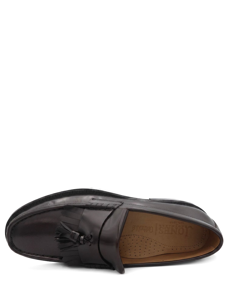 Jones Bootmaker Red Quavon Leather Tasselled Loafers - Image 6 of 6