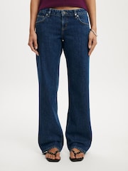 Cotton On Navy Blue Low Rise Straight Jeans - Image 3 of 6