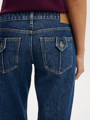 Cotton On Navy Blue Low Rise Straight Jeans - Image 6 of 6