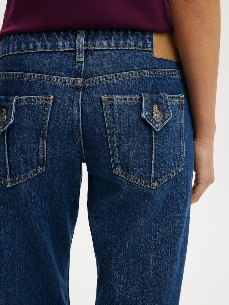 Cotton On Navy Blue Low Rise Straight Jeans - Image 6 of 6