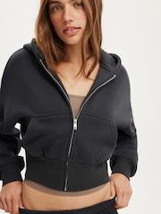 Cotton On Dark Grey Oversized Zip Through Hoodie - Image 4 of 8