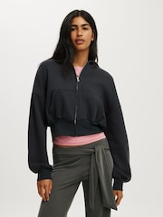 Cotton On Dark Grey Oversized Zip Through Hoodie - Image 5 of 8