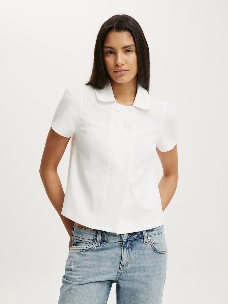 Cotton On White Pippa Babydoll Shirt - Image 2 of 4