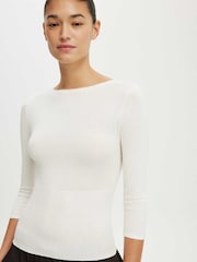 Cotton On White Close Knit Boat Neck Cardigans - Image 4 of 4