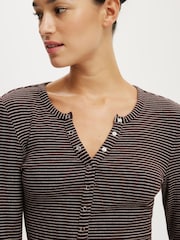 Cotton On Brown Blake Henley Long Sleeve Top - Image 4 of 4