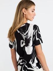 Monochrom - Kurzärmeliges T-Shirt mit Rundhalsausschnitt aus 100 % Baumwolle - Bild 3 von 6