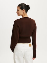 Cotton On Brown Sara Button Cardigan - Image 3 of 4