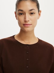 Cotton On Brown Sara Button Cardigan - Image 4 of 4