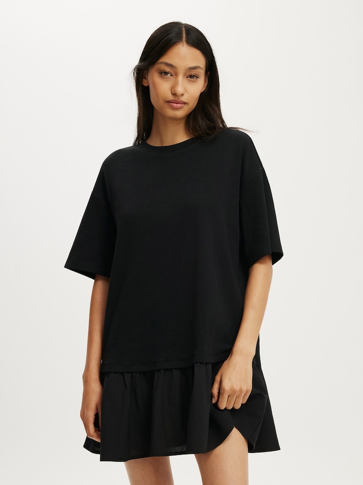 Cotton On Black Tilly Layered T-Shirt Dress - Image 1 of 4
