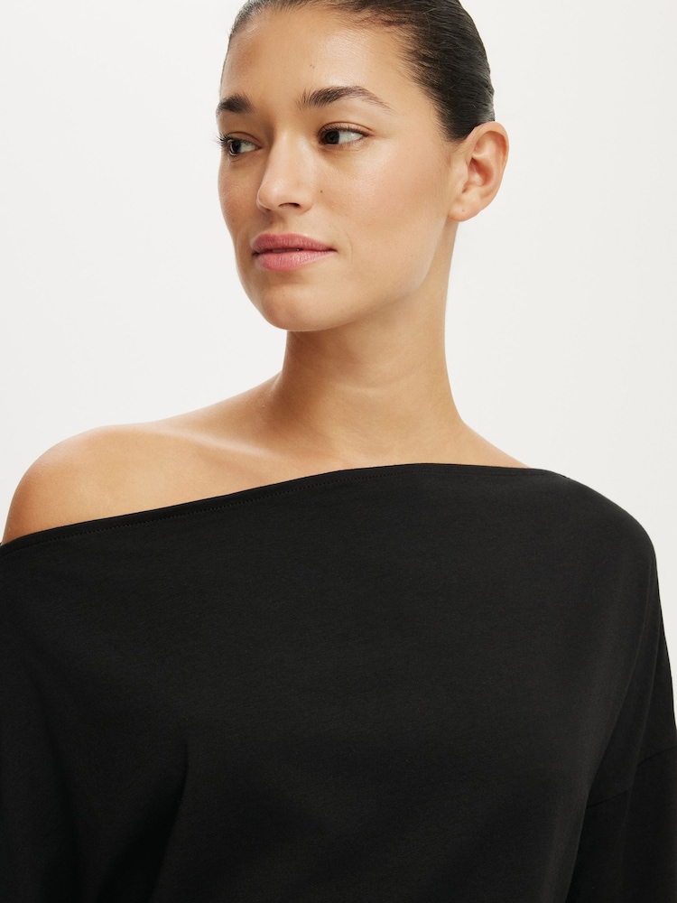 Cotton On Black Sage Off Shoulder Long Sleeve Top - Image 4 of 4 Cotton On Black Sage Off Shoulder Long Sleeve Top - Image 4 of 4