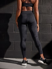 Black Embossed Zebra Print Next Active Sports Tummy Control High Waisted Full Length Sculpting Leggings - Image 3 of 6