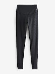 Black Embossed Zebra Print Next Active Sports Tummy Control High Waisted Full Length Sculpting Leggings - Image 6 of 6