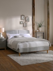 Soft Texture Light Grey Hove Upholstered Bed Frame - Image 1 of 8
