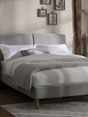 Soft Texture Light Grey Hove Upholstered Bed Frame - Image 2 of 8
