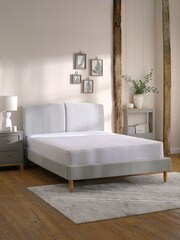 Soft Texture Light Grey Hove Upholstered Bed Frame - Image 3 of 8