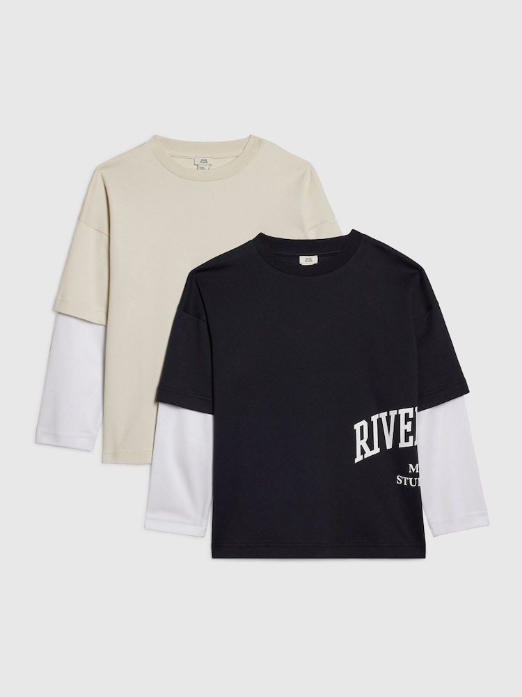 Sada 2 dvouvrstvých triček River Island - Obrázek 1 z 4
