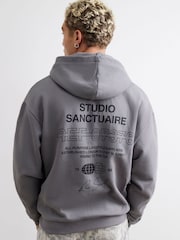 River Island Grey Oversized Sanctuaire Hoodie - Image 4 of 4