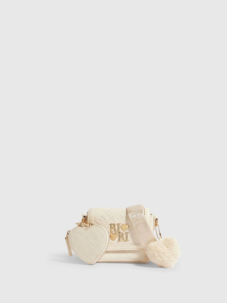 River Island Cream Monogram Kendal Cross-Body Bag - Image 1 of 5
