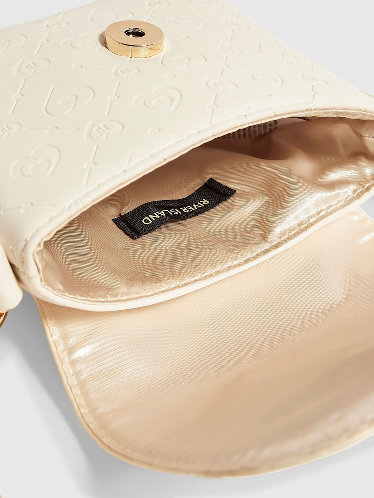 River Island Cream Monogram Kendal Cross-Body Bag - Image 5 of 5