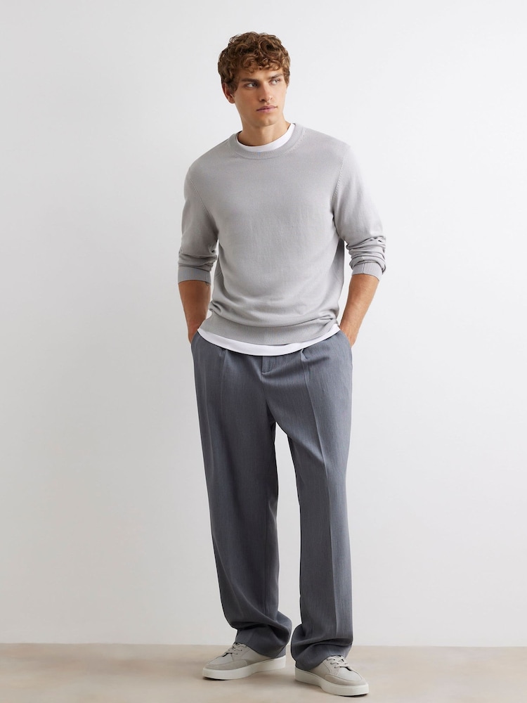 River Island Grey Essential Slim Fit Crew Neck Jumpers 2 Pack - Image 2 of 8 River Island Grey Essential Slim Fit Crew Neck Jumpers 2 Pack - Image 2 of 8