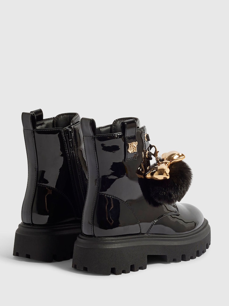 River Island Black Lace Up Boots - Image 2 of 5 River Island Black Lace Up Boots - Image 2 of 5
