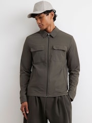 River Island Green Muscle Fit Shacket - Image 1 of 4