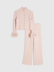 River Island Ζακέτα με μανικετόκοψη γούνας & Παντελόνια Σετ - Εικόνα 1 από 5