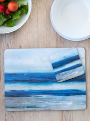 Set of 6 Blue Abstract Placemats - Image 1 of 3