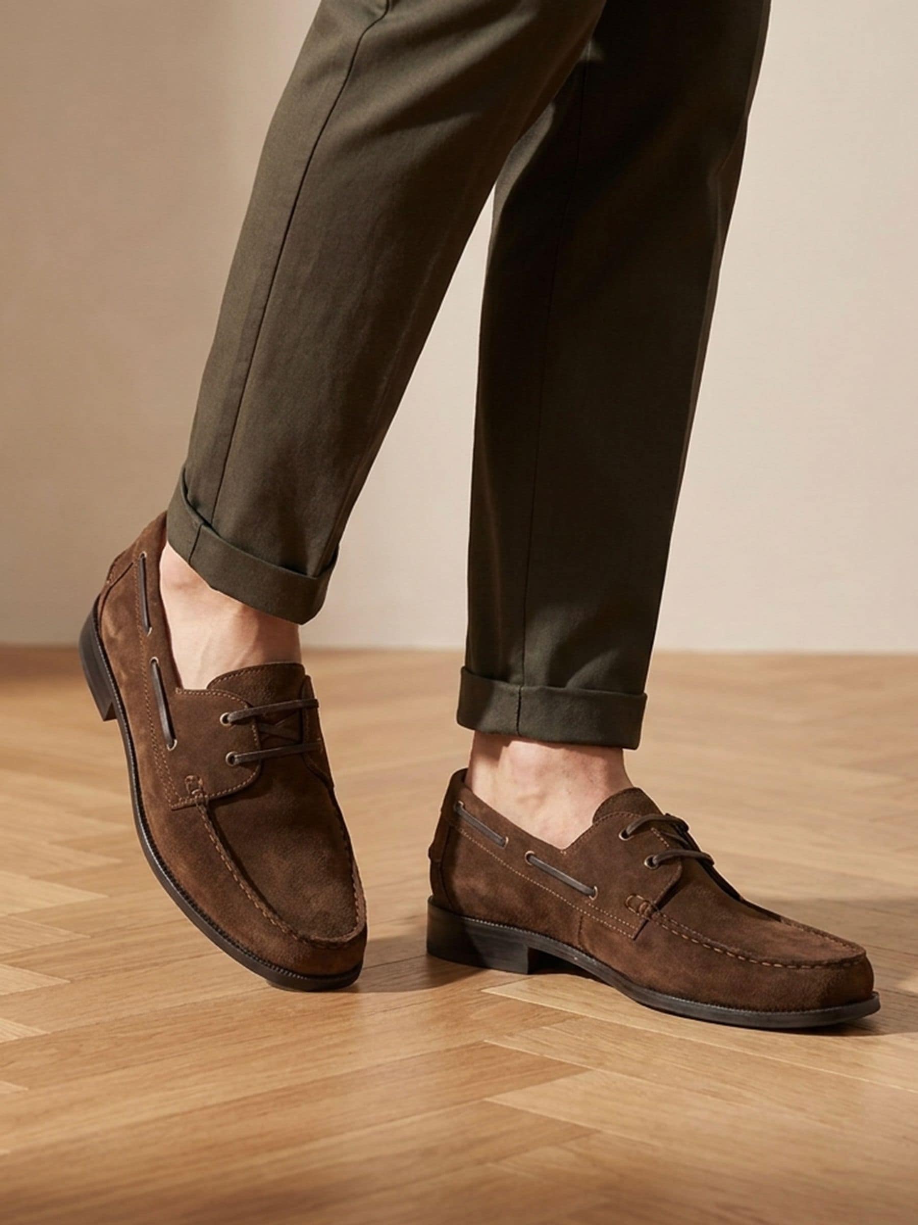 Jones Bootmaker Men's Brown Suede Parrie Smart Boat Shoes - Parrie / 329 947 Size 7 Leather - Image 3