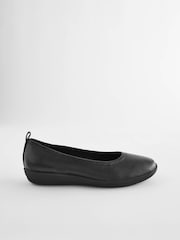 Black Leather Forever Comfort® with Motionflex EVA Ballerina Shoes - Image 3 of 9