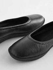 Black Leather Forever Comfort® with Motionflex EVA Ballerina Shoes - Image 5 of 9