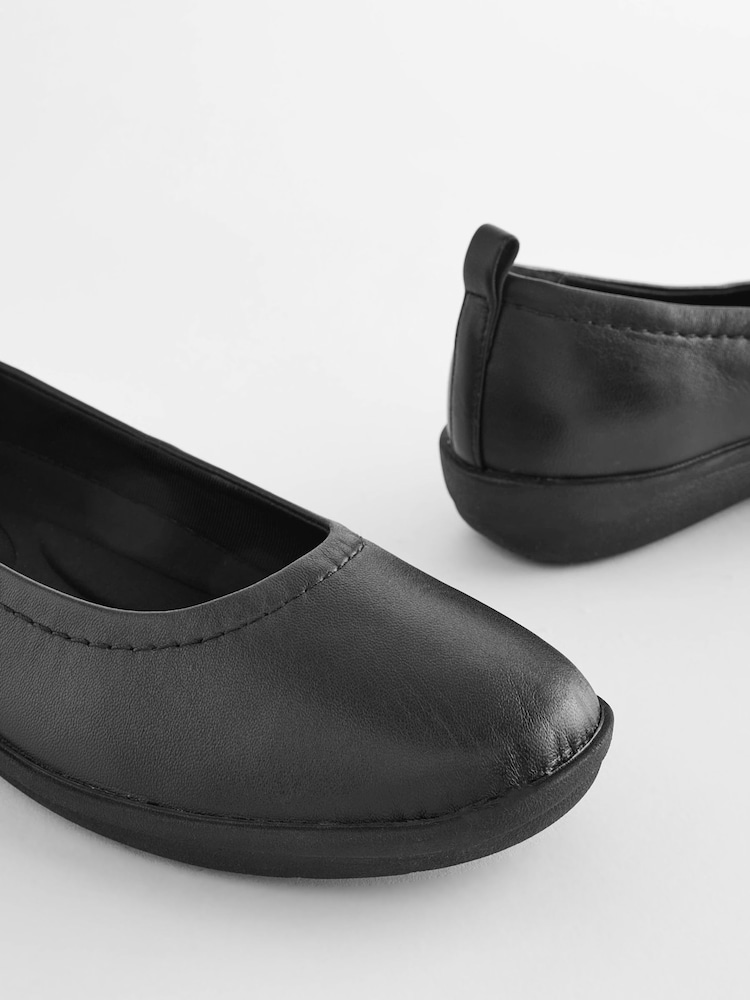 Cuir noir - Forever Comfort® avec motionflex EVA Ballerine Chaussures - Image 8 of 9