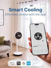 Dimplex White Duo Cool 2-in-1 Smart Electric Pedestal Fan - Image 4 of 6