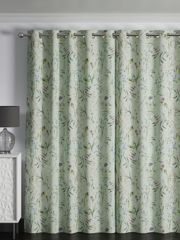 Sage Green Regency Made to Measure 100% Cotton Curtains - Image 2 of 9