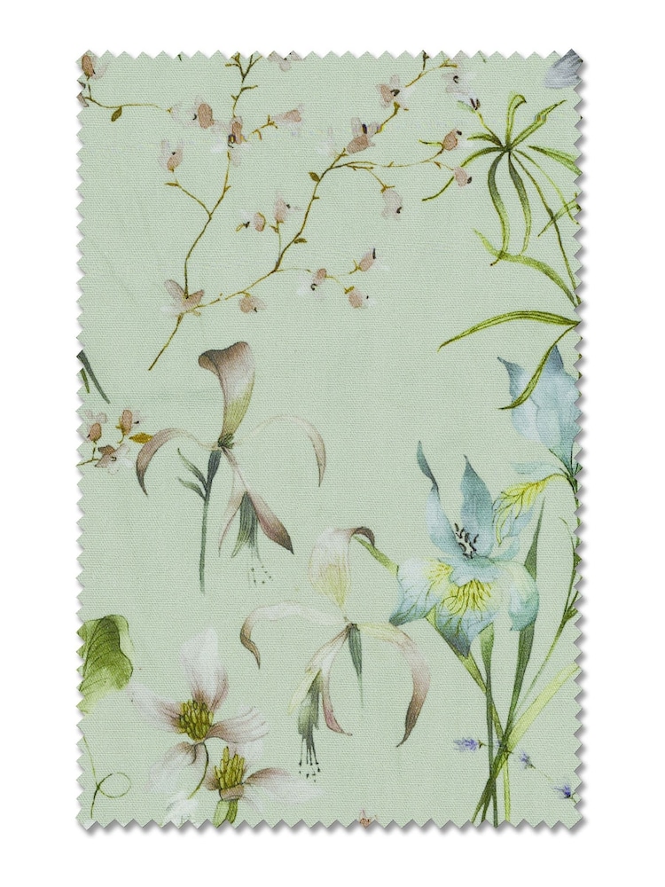 Sage Green Regency Made to Measure 100% Cotton Curtains - Image 9 of 9