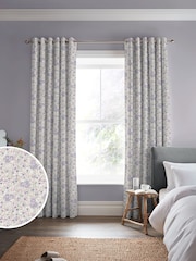 Laura Ashley Lavender Rowena Made to Measure 100% Cotton Curtains - Image 1 of 9