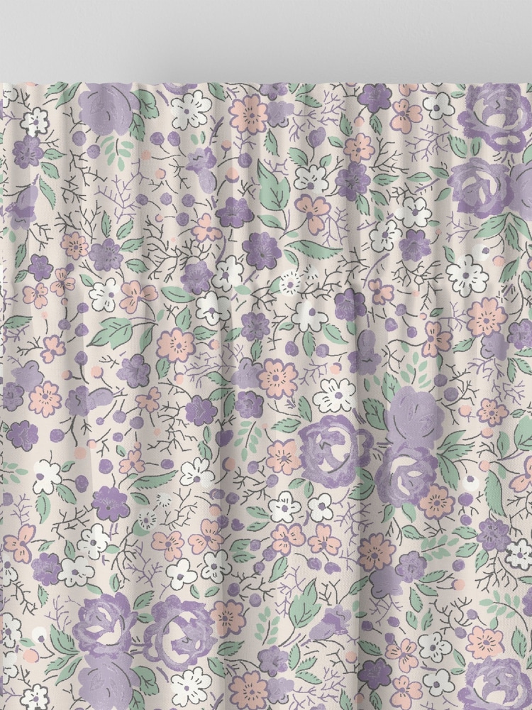 Laura Ashley Lavender Rowena Made to Measure 100% Cotton Curtains - Image 6 of 9