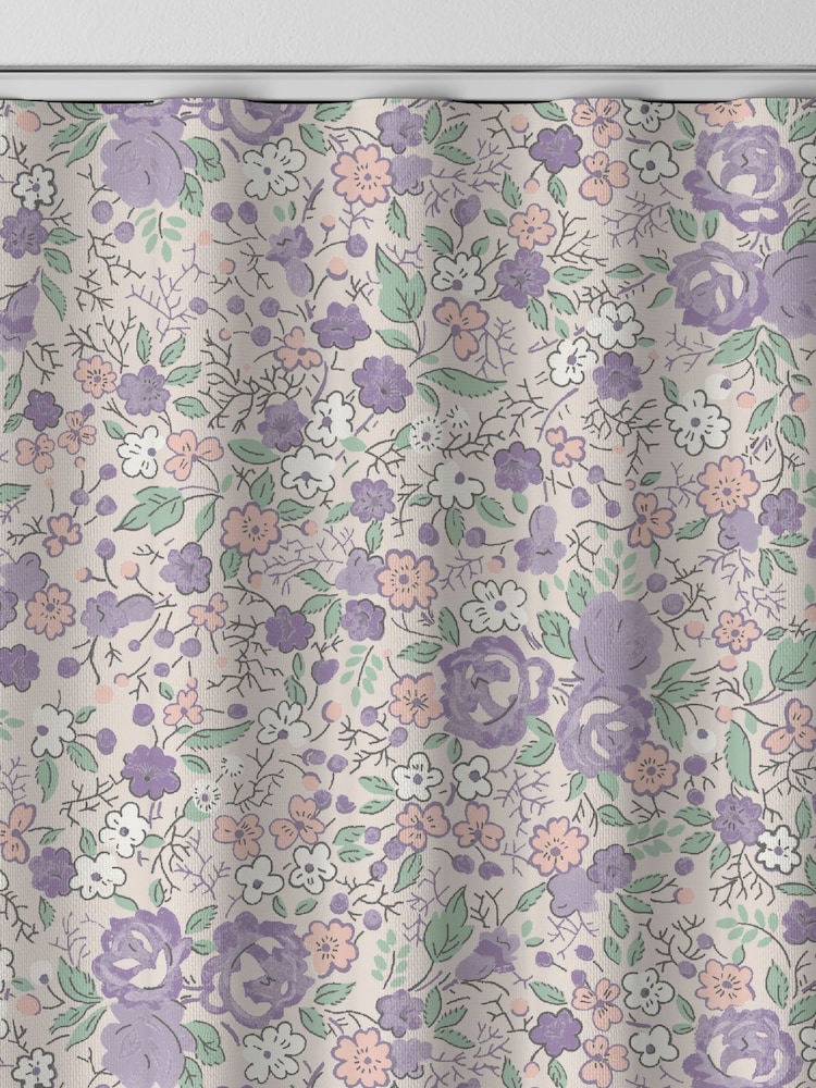 Laura Ashley Lavender Rowena Made to Measure 100% Cotton Curtains - Image 8 of 9