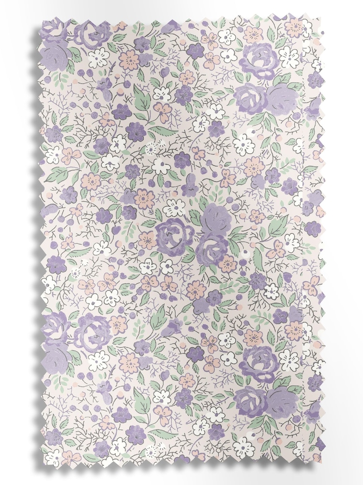 Laura Ashley Lavender Rowena Made to Measure 100% Cotton Curtains - Image 9 of 9