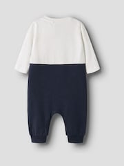 Name It Blue Baby Cotton Tuxedo Romper - Image 2 of 3