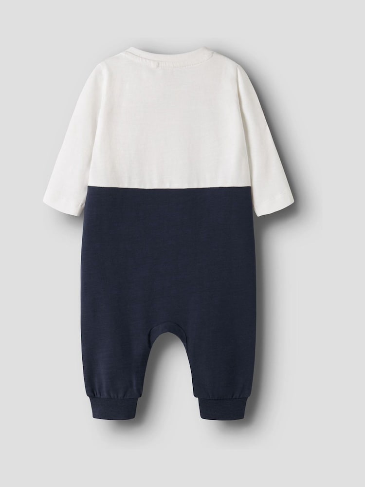 Name It Blue Baby Cotton Tuxedo Romper - Image 2 of 3 Name It Blue Baby Cotton Tuxedo Romper - Image 2 of 3
