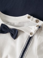 Name It Blue Baby Cotton Tuxedo Romper - Image 3 of 3