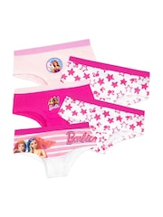 Character Pink Kids Barbie Multipack 100% Cotton Briefs 5 Packs - Image 1 of 5