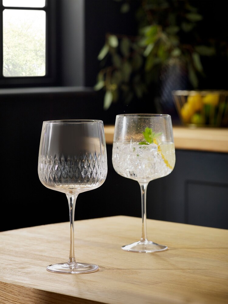 Set of 2 Clear Albany Gin Glasses - Image 1 of 3
