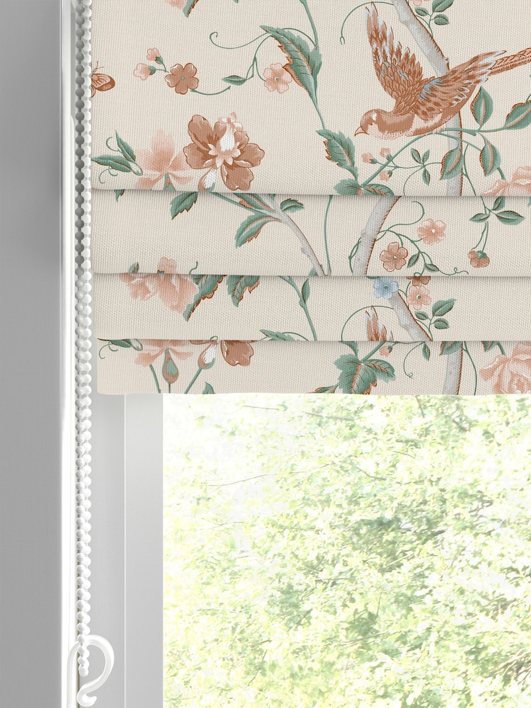 Laura Ashley Sage Apricot Summer Palace Made to Measure 100% Cotton Roman Blinds - Image 2 of 6