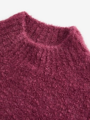 Raspberry Pink Bouclé Knitted Jumper Dress (3-16yrs) - Image 8 of 8