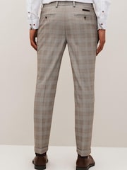 Taupe Slim Skinny Fit Check Suit: Trousers - Image 10 of 10