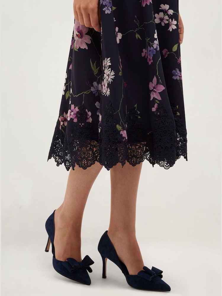 Hobbs Blue Elva Bow Court Shoes - Image 1 of 4 Hobbs Blue Elva Bow Court Shoes - Image 1 of 4