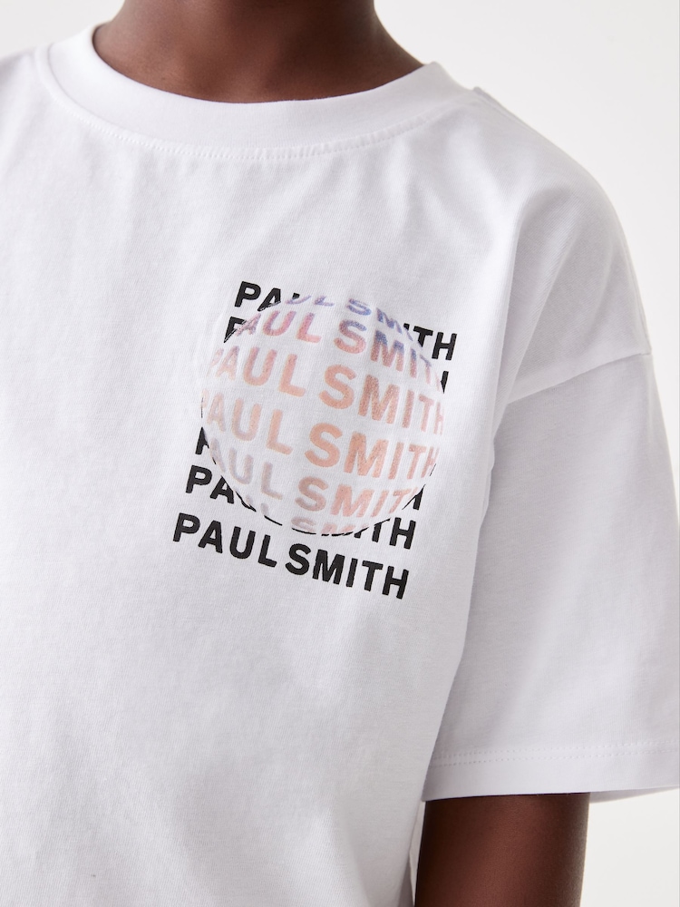 Blanc - T-shirt Paul Smith Junior garçon oversize à manches courtes et imprimé emblématique - Image 3 of 7