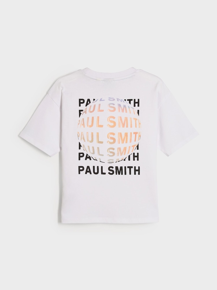 Blanc - T-shirt Paul Smith Junior garçon oversize à manches courtes et imprimé emblématique - Image 6 of 7
